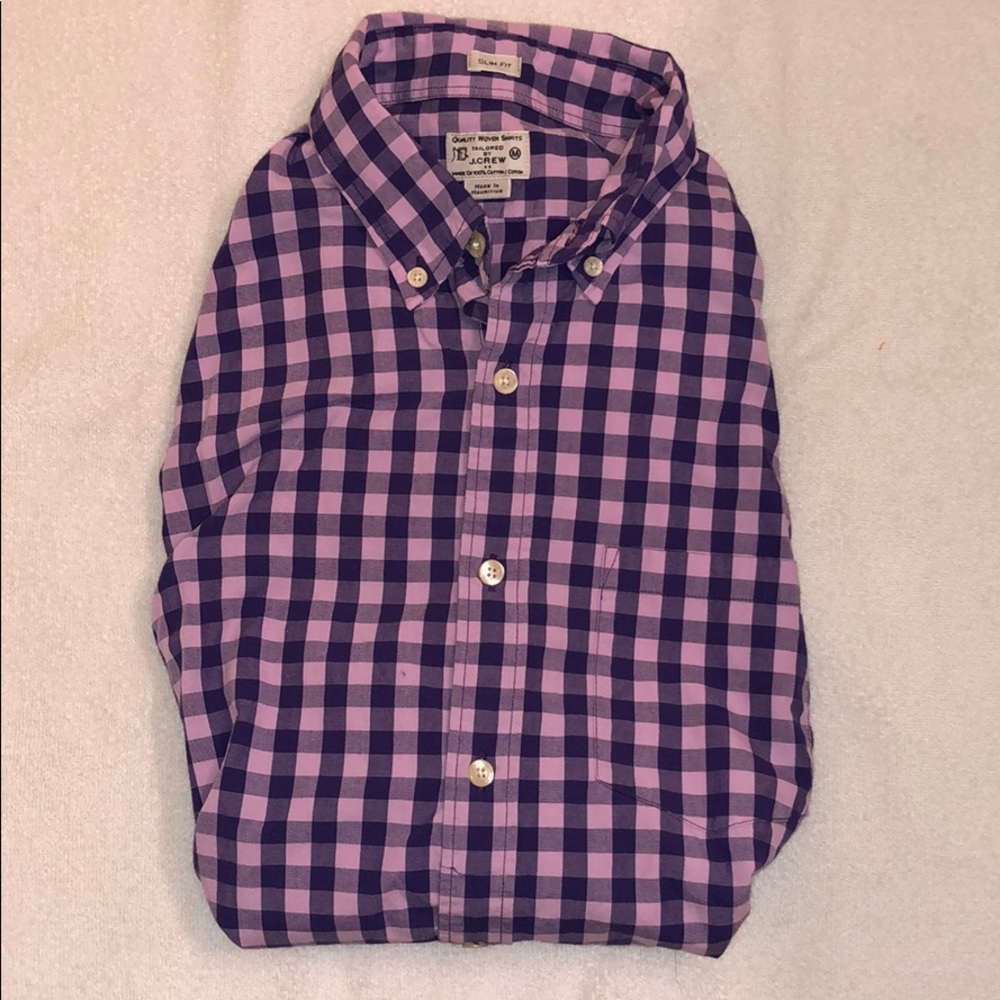 J. Crew slim fit Purple Check Button-Down Shirt